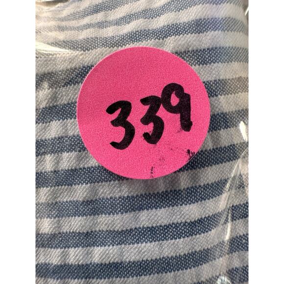 Ann Klein Women 10 Striped Blue White Sleeveless Seersucker Shift Dress Preppy - Picture 11 of 11